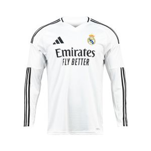 ADIDAS REAL MADRID 2024/2025 HOME REPLICA LONG SLEEVE JERSEY- WHITE